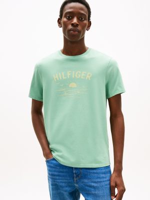 Hilfiger Wave Logo T-Shirt, Frosted Evergreen
