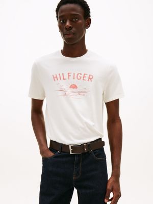 Hilfiger Wave Logo T-Shirt, Ancient White