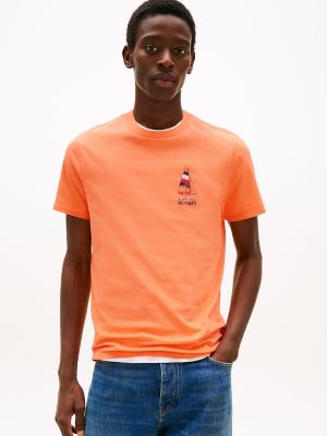 Hilfiger Sailboat Logo T-Shirt, Sunny Orange