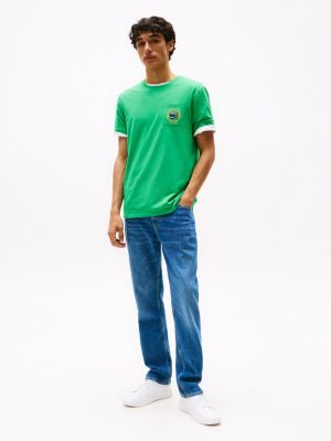 FACT Tシャツ Msize Tommy Hilfiger Men's T-Shirt Short Sleeve Flag Cotton Crew