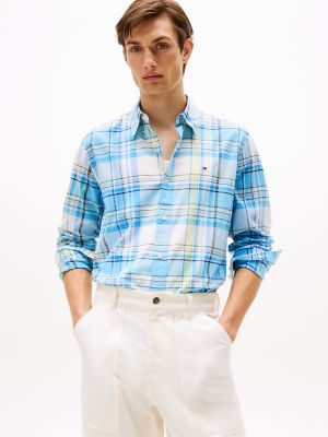 Regular Fit Madras Shirt, Sleepy Blue Multi