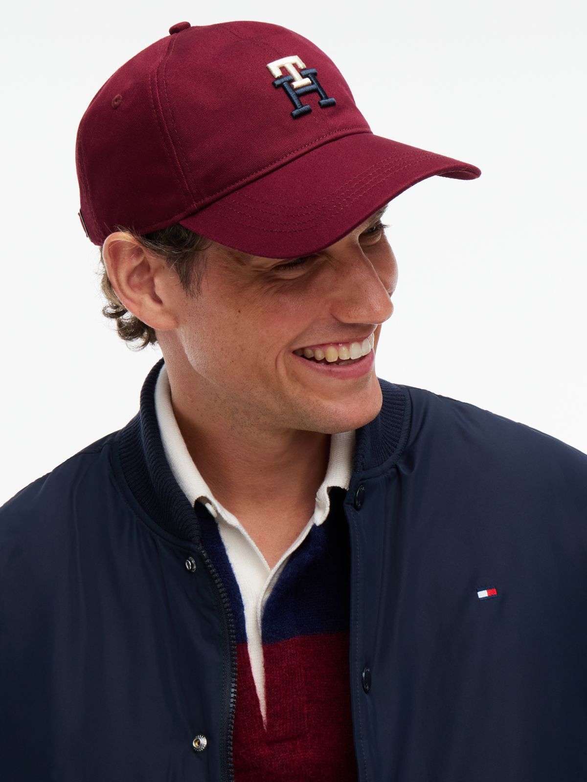 Monogram Baseball Cap — Burgundy