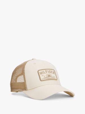 Hilfiger Wave Logo Trucker Cap, Vanilla