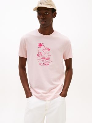 T-shirt à image Hula Girl, rose fantaisiste