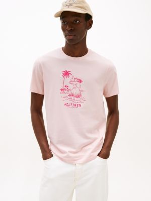 Hula Girl Graphic T-Shirt, Whimsy Pink