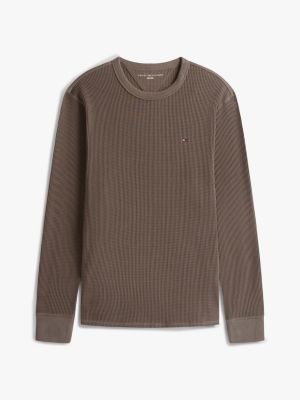 Long-Sleeve Waffle-Knit T-Shirt | Tommy Hilfiger USA