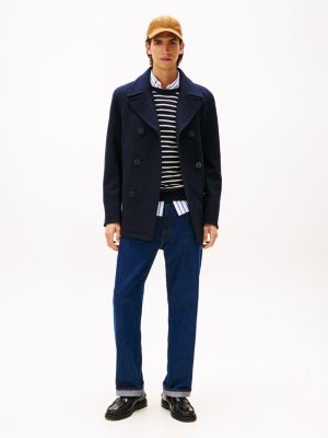 Classic Wool-Blend Peacoat, Navy