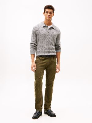 Straight Fit Stretch Corduroy Pant, Army Green