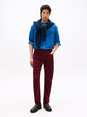 Straight Fit Stretch Corduroy Pant, Deep Rouge