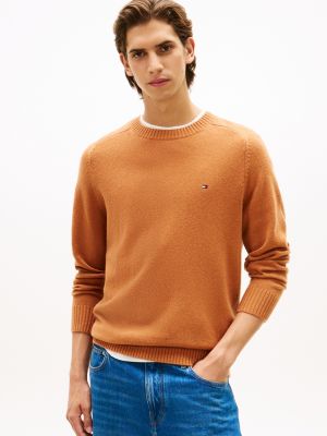 Lambswool Crewneck Sweater, Spice Brown