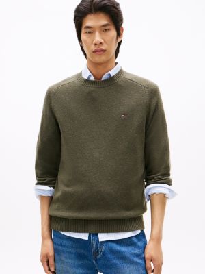 Lambswool Crewneck Sweater, Army Green