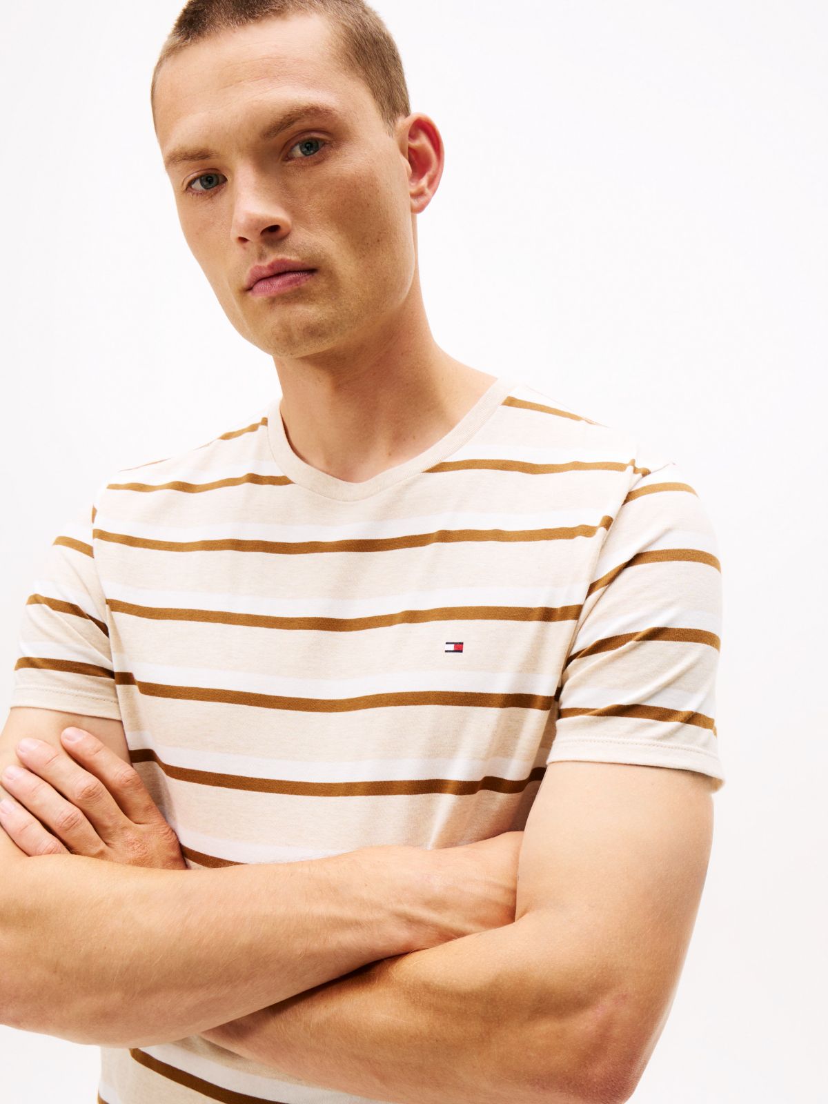 Stripe Everyday T-Shirt — Beige/Brown Stripe