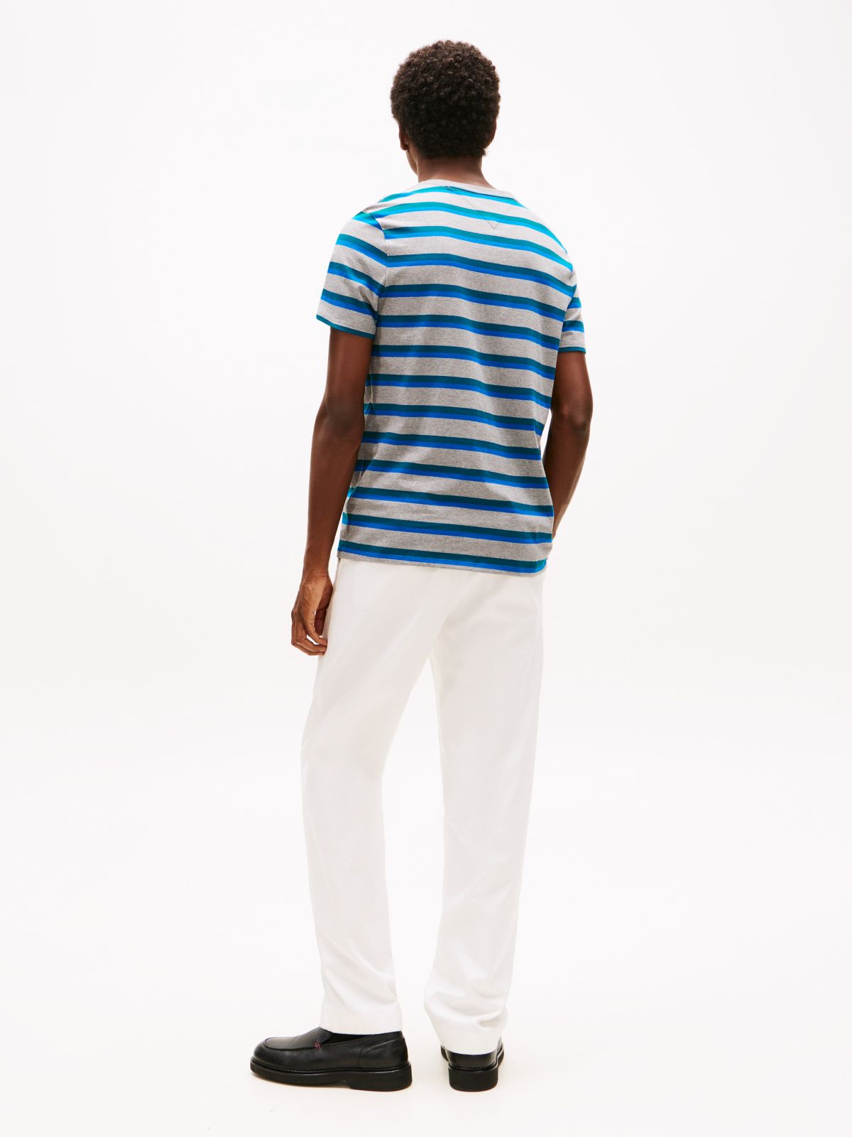 Stripe Everyday T-Shirt — Grey/Blue Stripe