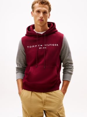 Essential Colorblock Pullover Hoodie, Deep Rouge