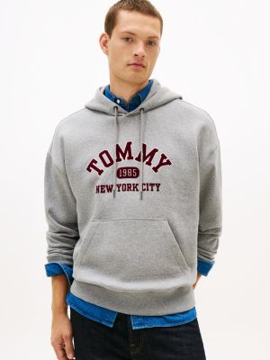 Tommy NYC Logo Hoodie, Grey Heather