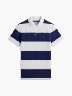 Slim Fit Rugby Stripe Polo — Navy/White Stripe 5