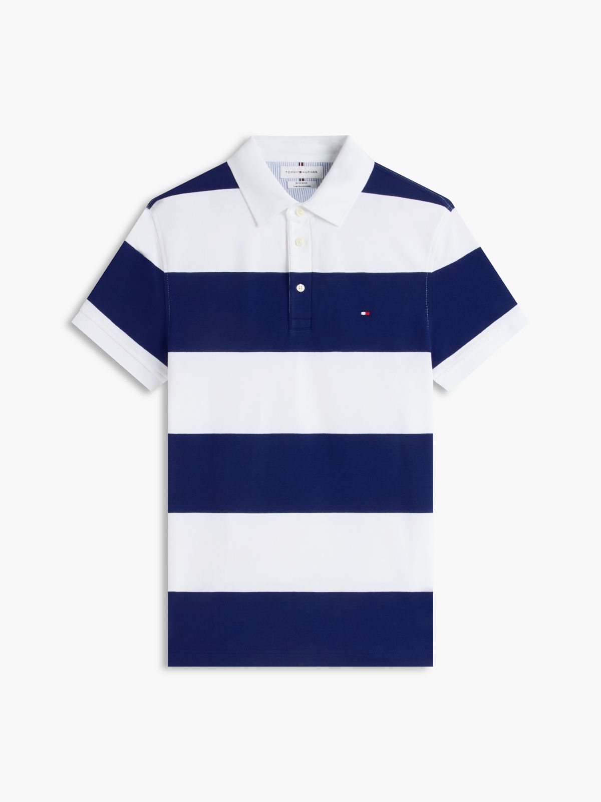 Slim Fit Rugby Stripe Polo — Carbon Navy Stripe