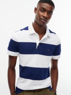 Slim Fit Rugby Stripe Polo — Carbon Navy Stripe 3
