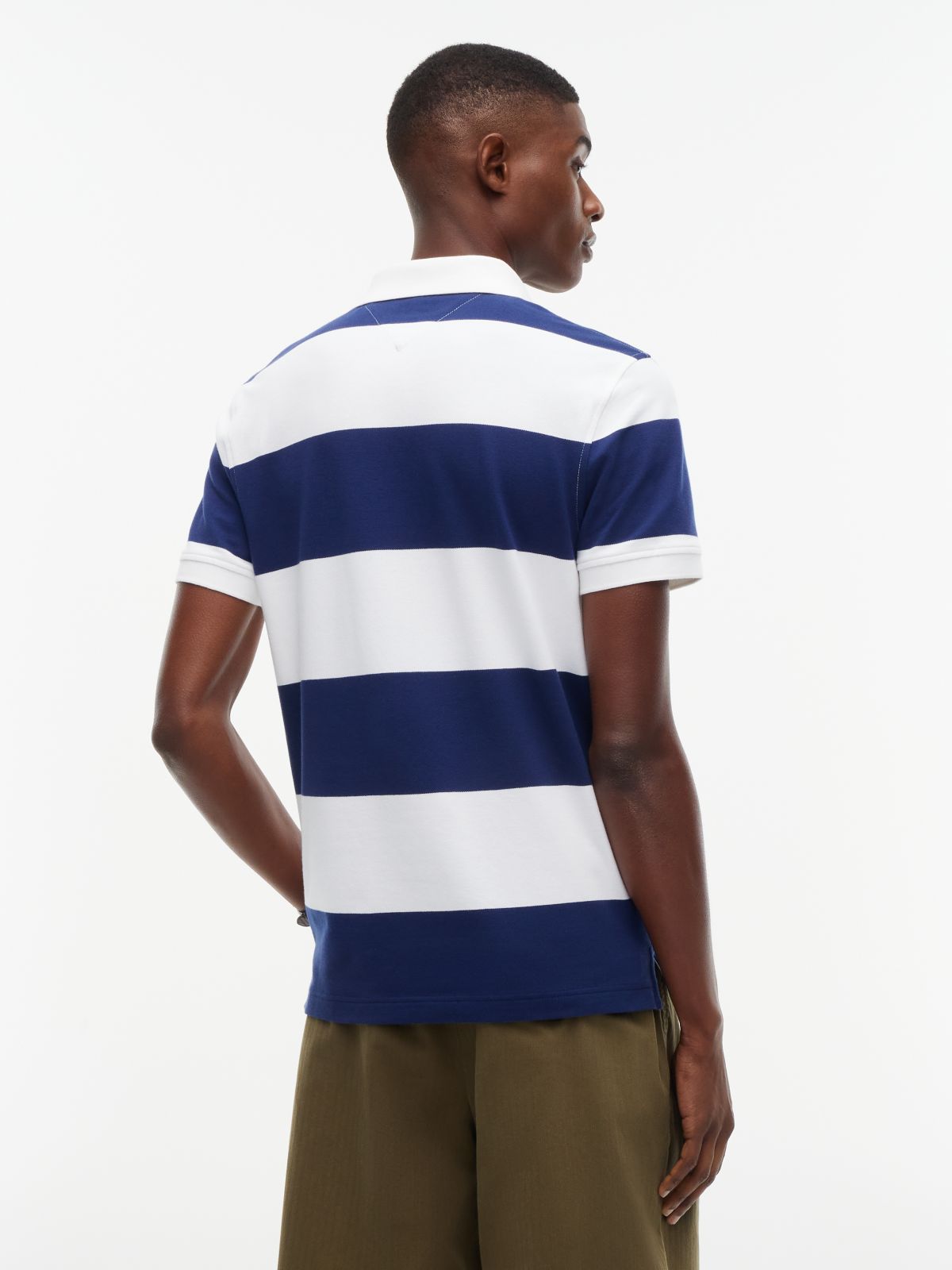 Slim Fit Rugby Stripe Polo — Carbon Navy Stripe