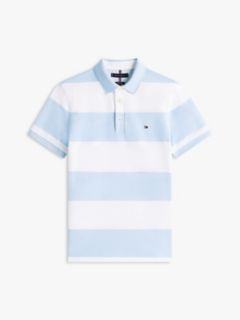 Slim Fit Rugby Stripe Polo — Light Blue/White Stripe 5