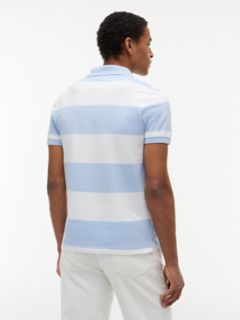 Slim Fit Rugby Stripe Polo — Light Blue/White Stripe 4