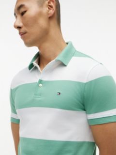 Slim Fit Rugby Stripe Polo — Fort Green/White Stripe 3