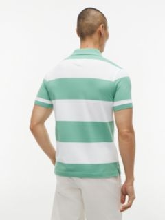 Slim Fit Rugby Stripe Polo — Fort Green/White Stripe 4