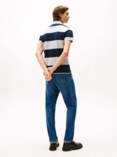 Slim Fit Rugby Stripe Polo — Grey Heather/Navy Stripe 4