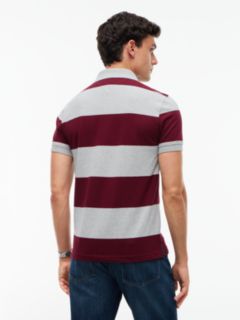 Slim Fit Rugby Stripe Polo — Grey Heather 4