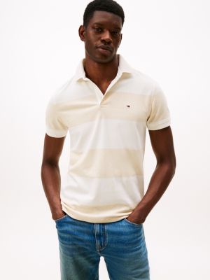 Slim Fit Rugby-Stripe Polo, Ivory