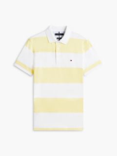 Slim Fit Rugby Stripe Polo — Citronella/White Stripe 5