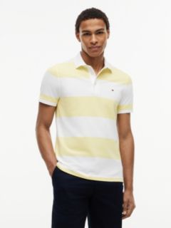 Slim Fit Rugby Stripe Polo — Citronella/White Stripe 1