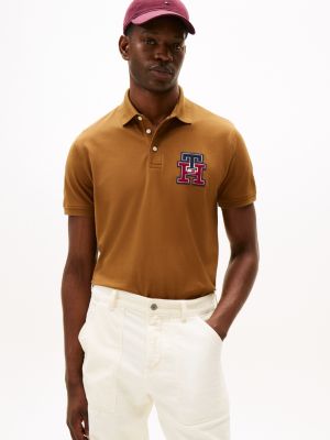 Regular Fit Textured Monogram Polo, Highland Khaki