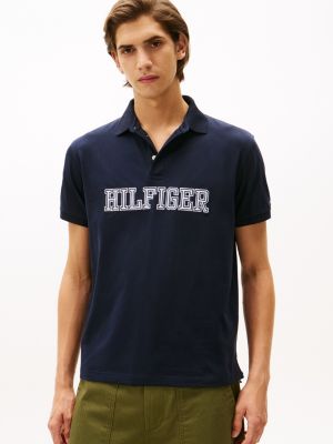 Regular Fit Hilfiger Logo Polo, Navy