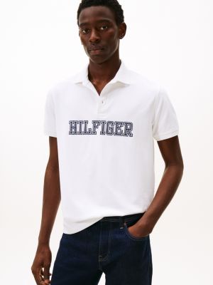 Regular Fit Hilfiger Logo Polo, Optic White