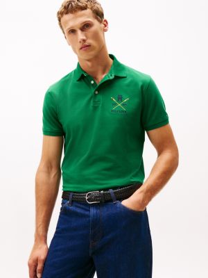 Regular Fit Rowing Crew Logo Polo, Nouveau Green