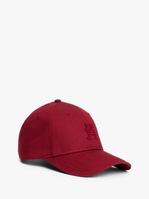 Embroidered Monogram Baseball Cap, Rouge