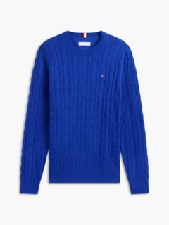 Cable Knit Crewneck Sweater — Cobalt 5