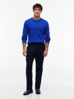 Cable Knit Crewneck Sweater — Cobalt 2