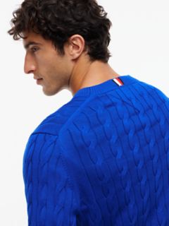 Cable Knit Crewneck Sweater — Cobalt 3
