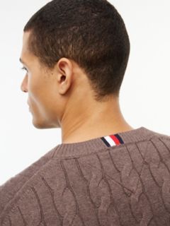 Cable Knit Crewneck Sweater — Legacy Brown 3