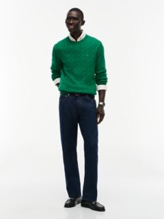 Cable Knit Crewneck Sweater — Nouveau Green 2