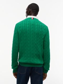 Cable Knit Crewneck Sweater — Nouveau Green 4