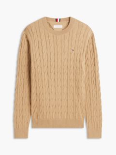 Cable Knit Crewneck Sweater — Classic Khaki 5