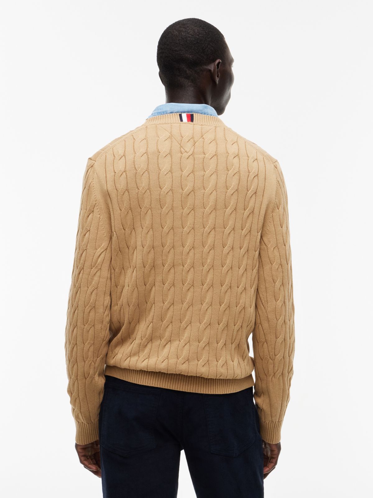 Cable Knit Crewneck Sweater — Classic Khaki