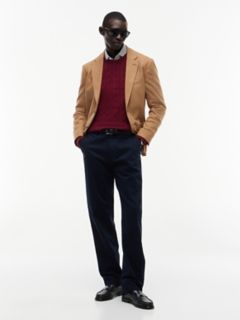 Cable Knit Crewneck Sweater — Deep Rouge 2
