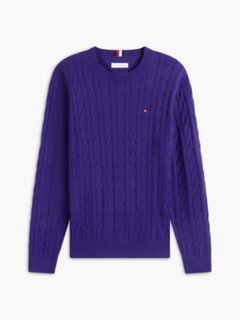 Cable Knit Crewneck Sweater — Winter Grape 5