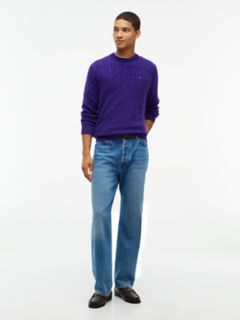 Cable Knit Crewneck Sweater — Winter Grape 2