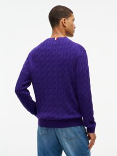 Cable Knit Crewneck Sweater — Winter Grape 4