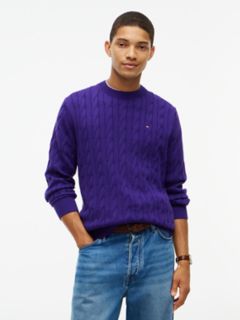 Cable Knit Crewneck Sweater — Winter Grape 1